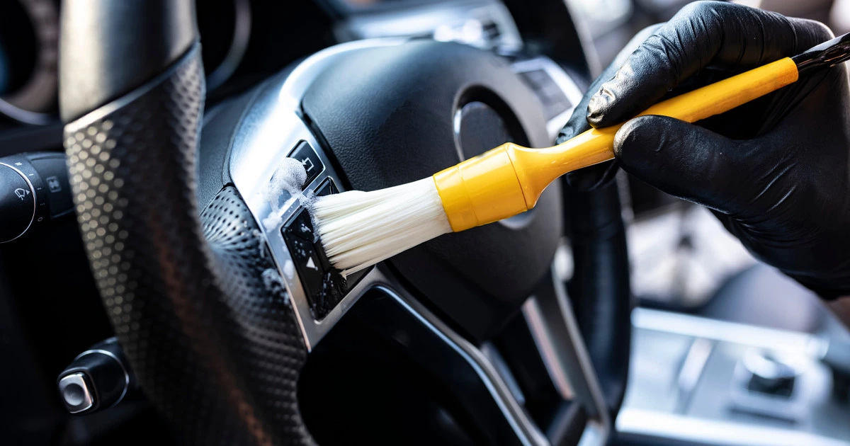 interior car detailing with detail brush salt lake city utah